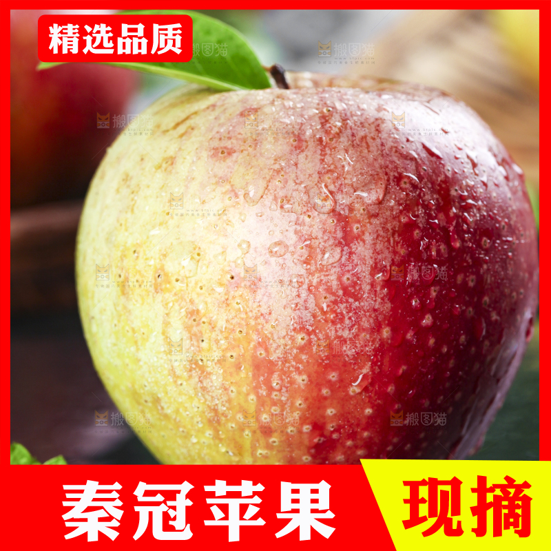 深底上摆放着秦冠苹果
