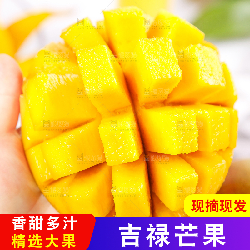 手里拿着新鲜芒果