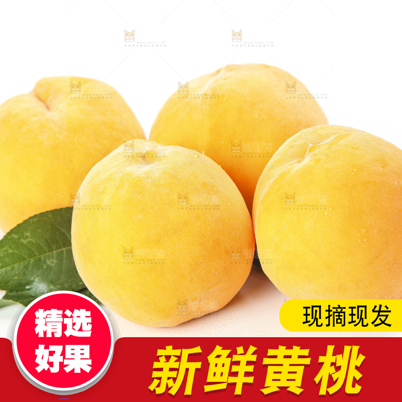 白底上的黄肉桃