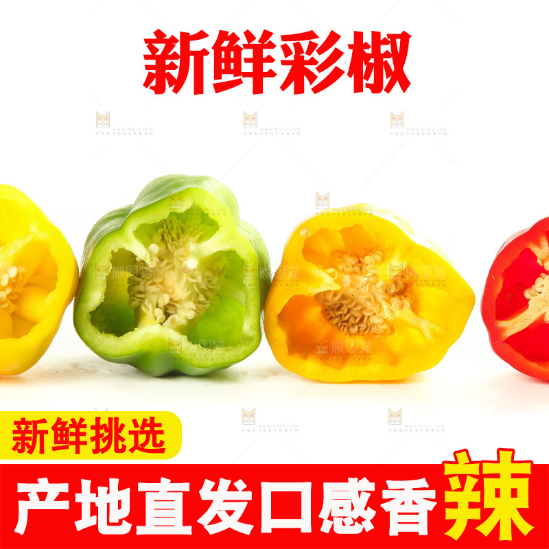 白底上的山东彩椒