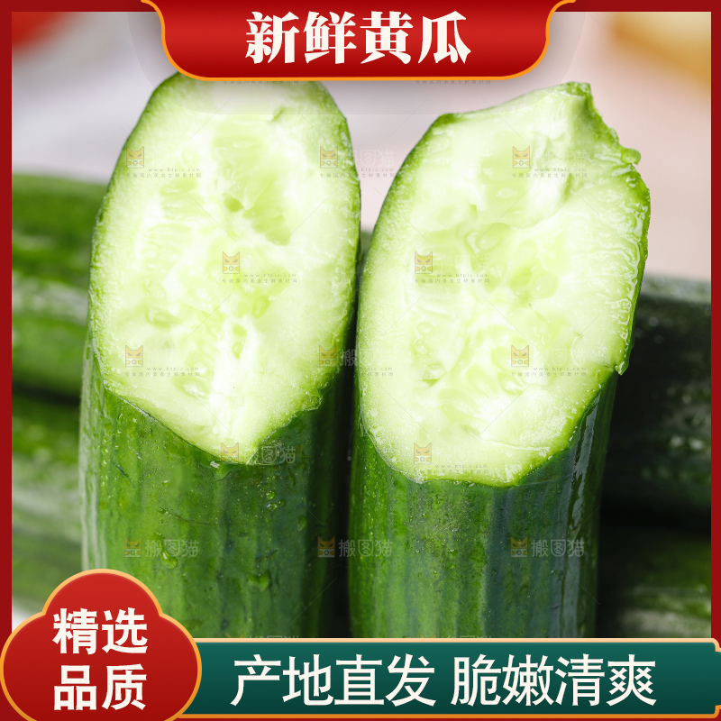 盘子里装着嫩黄瓜