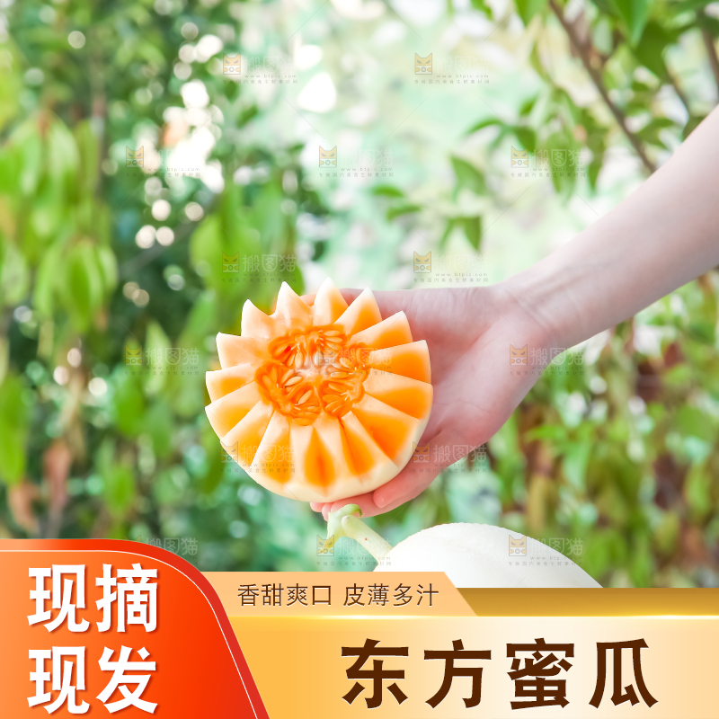 手里拿着甜瓜