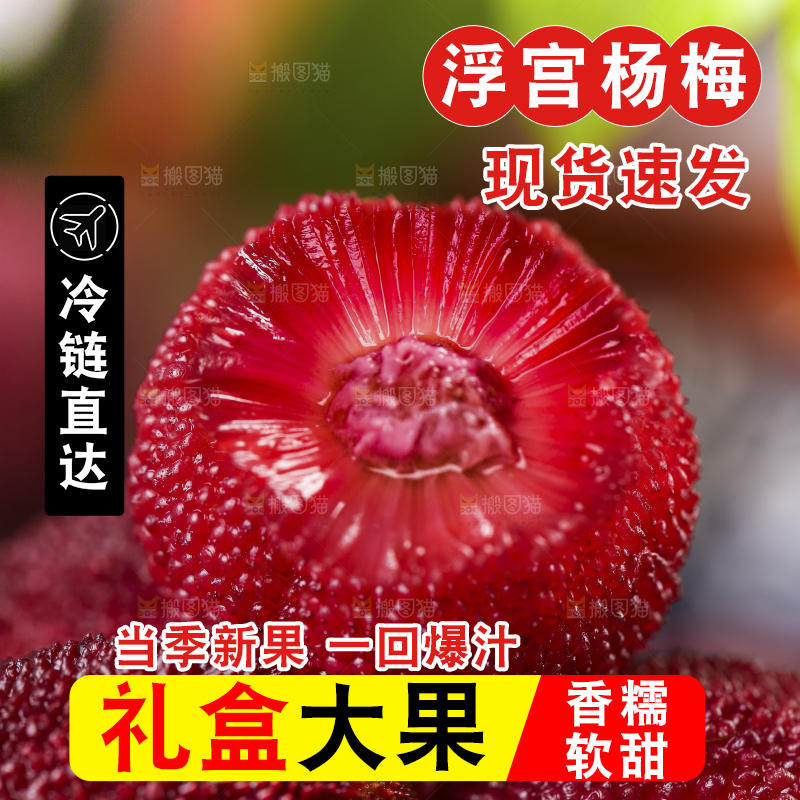 深底上放着余姚杨梅