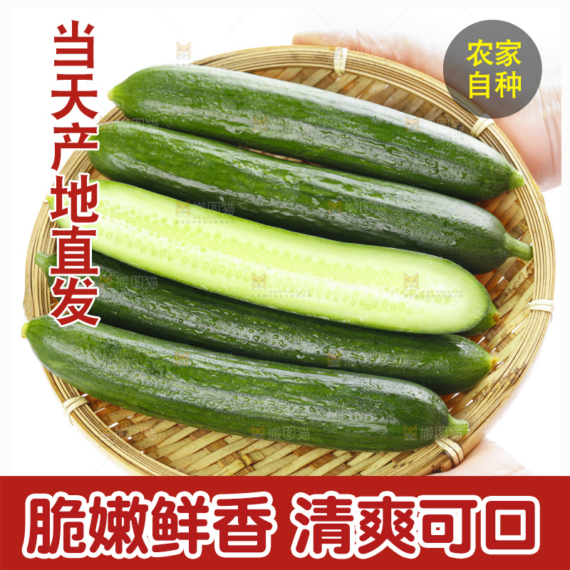 手里拿着一篮水果黄瓜
