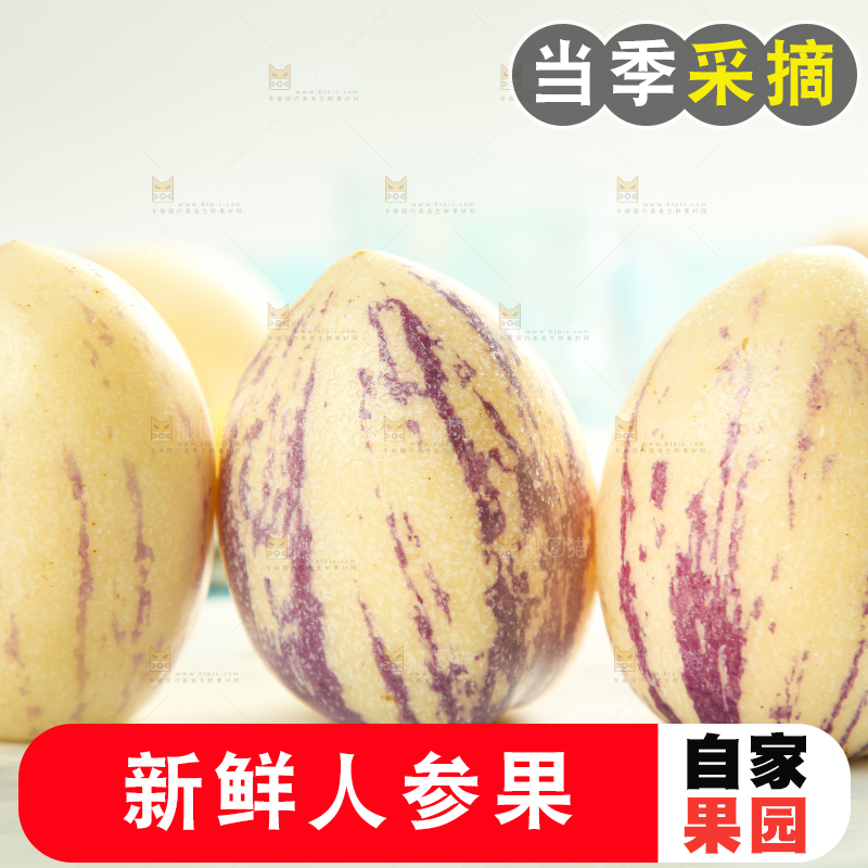 白底上放着云南石林人参果