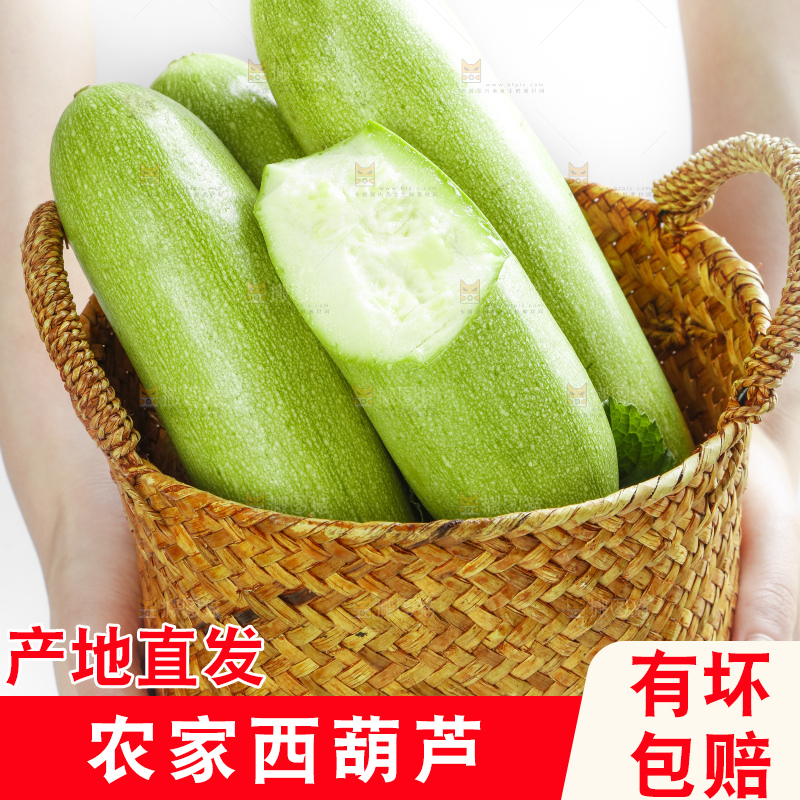 手里提着一篮西葫芦