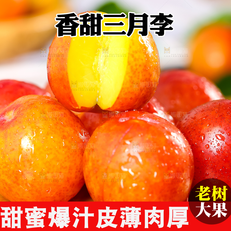 木底上摆放着珍珠李子