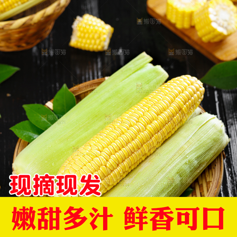 篮子子装着玉米棒
