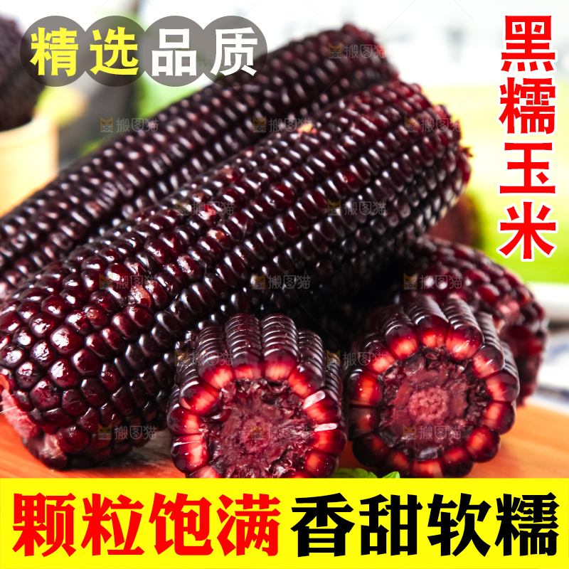 木底上放着东北黑玉米
