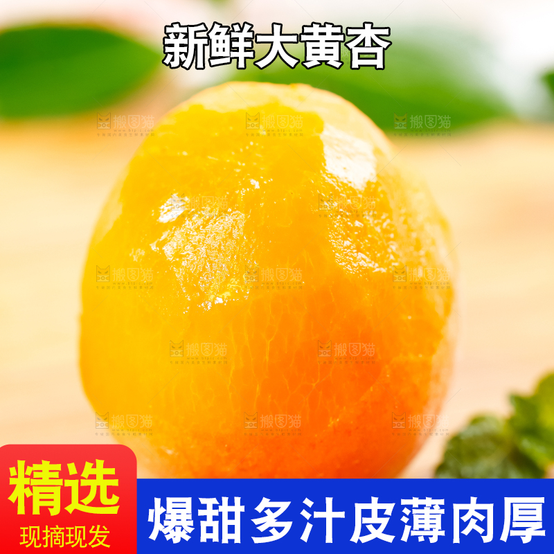 木底上放着新鲜大黄杏