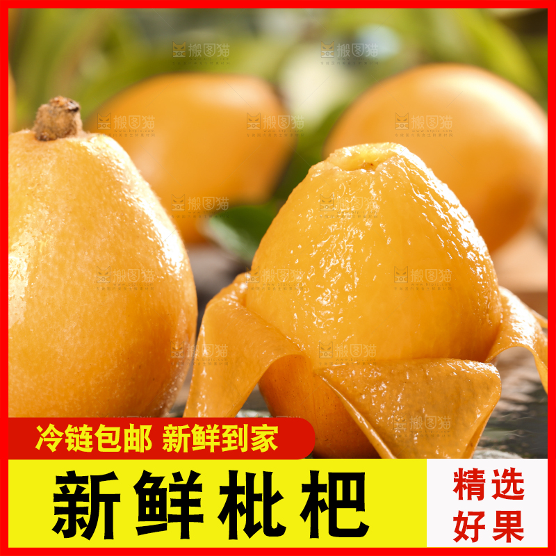 黑底上放着枇杷果
