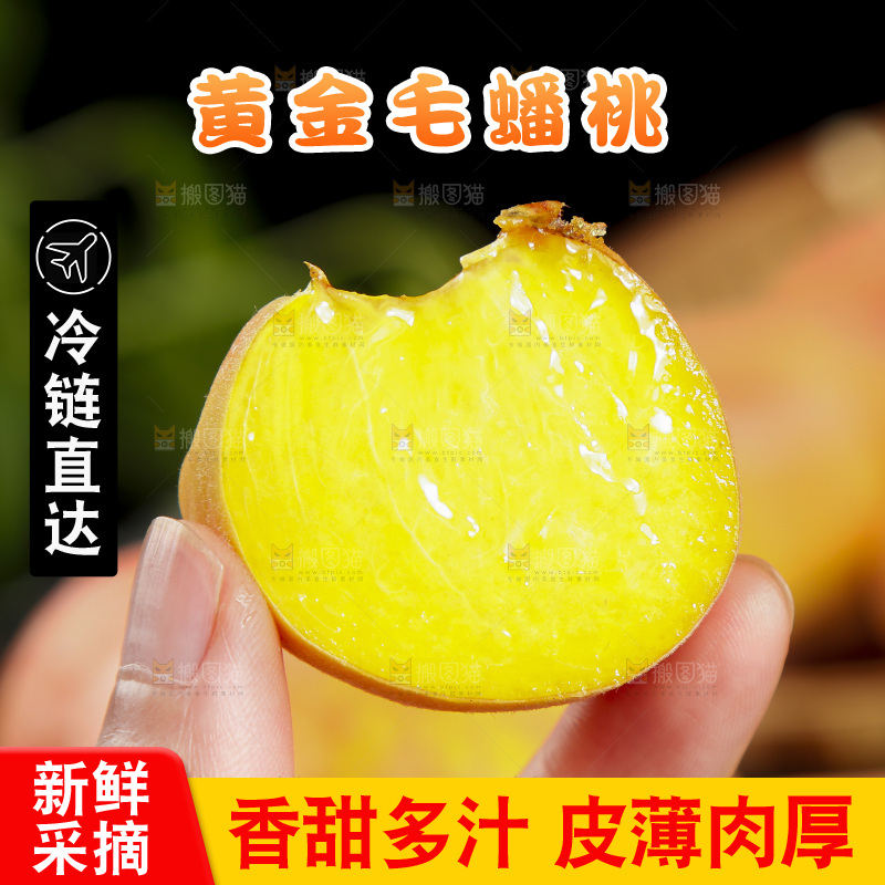 手里拿着陕西毛蟠桃
