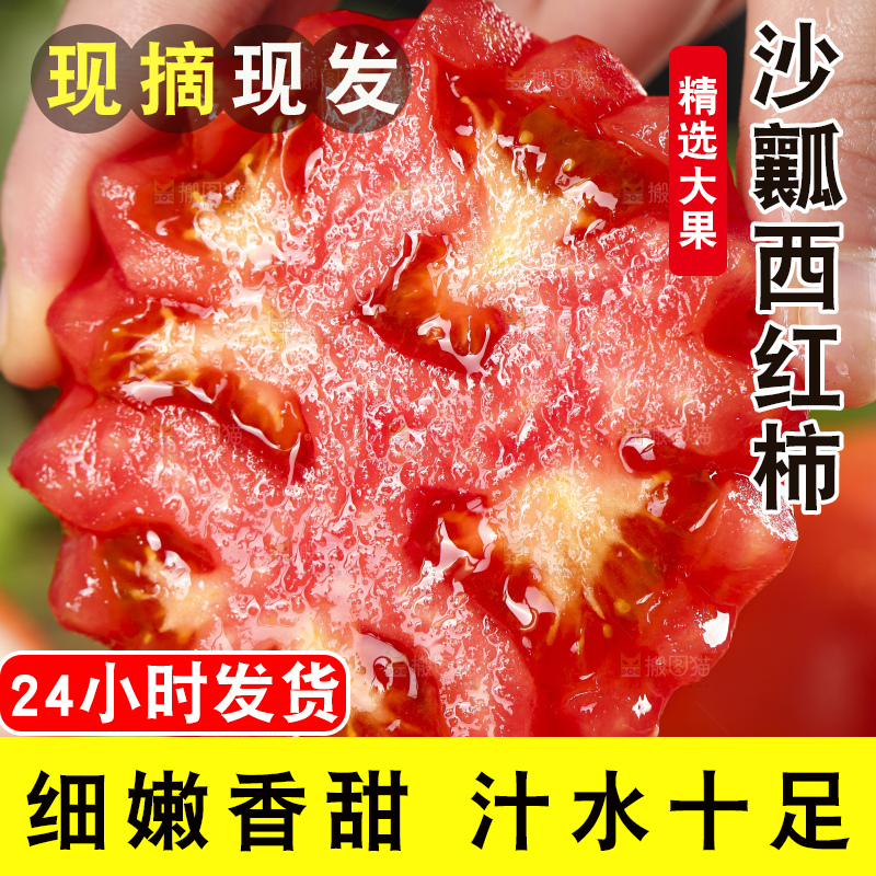 手里拿着新鲜西红柿