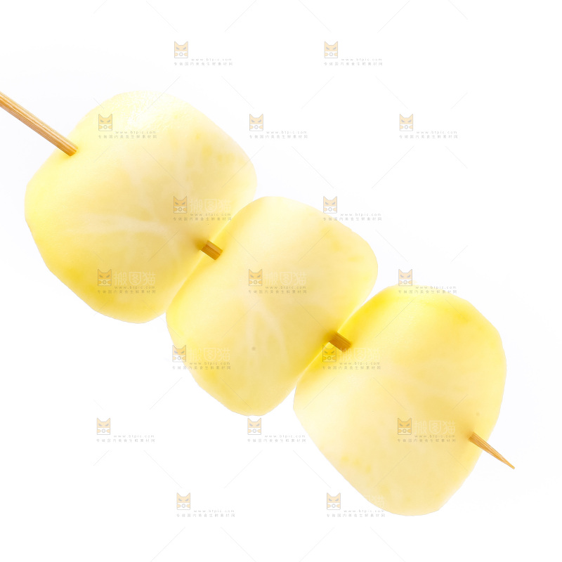 白底上的土豆串
