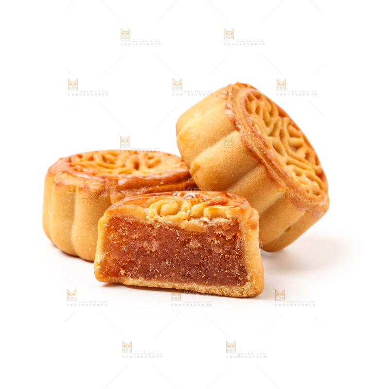 白底上放着水果月饼