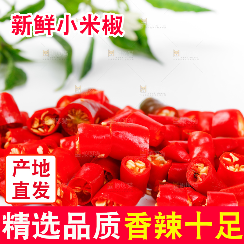 白底上的朝天椒