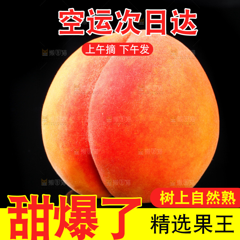 黑底上放着山东黄桃
