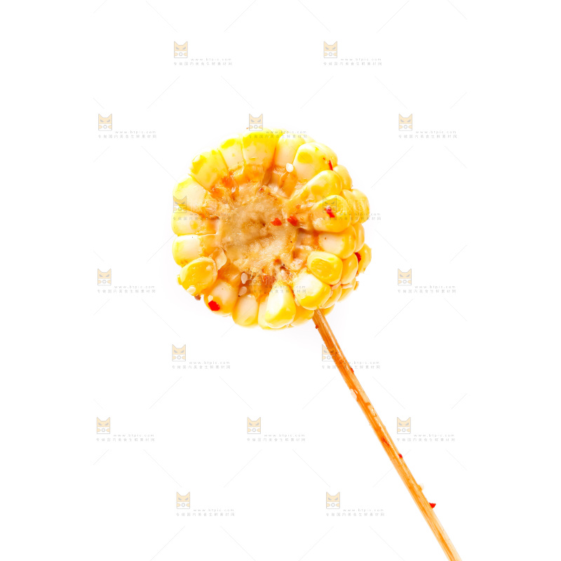 白底上的玉米串