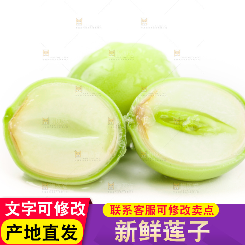 白底上的莲子
