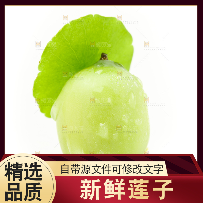 白底上放着嫩莲子