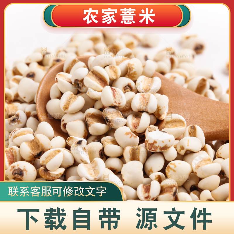 勺子里装着薏米