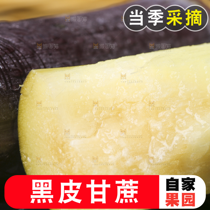 石板上放着广西黑皮甘蔗