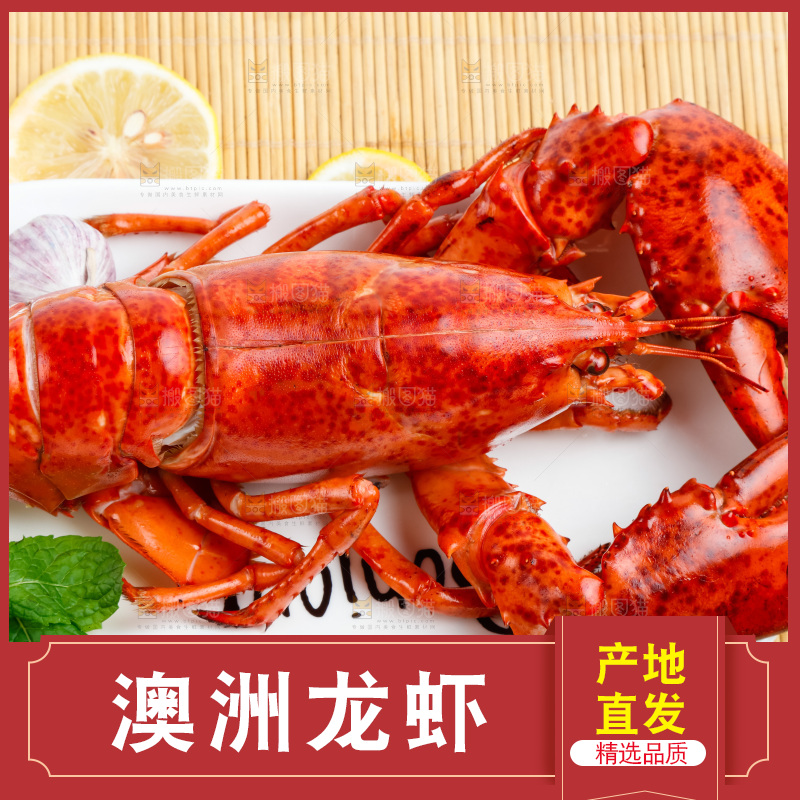 木底上放着波士顿大龙虾