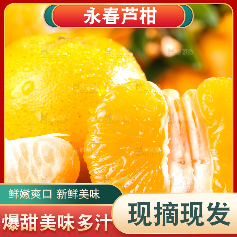 黑底上的福建芦柑