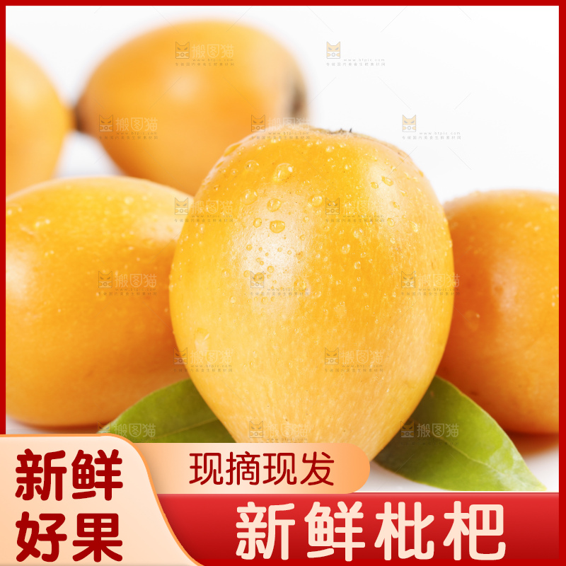 白底上的米易枇杷