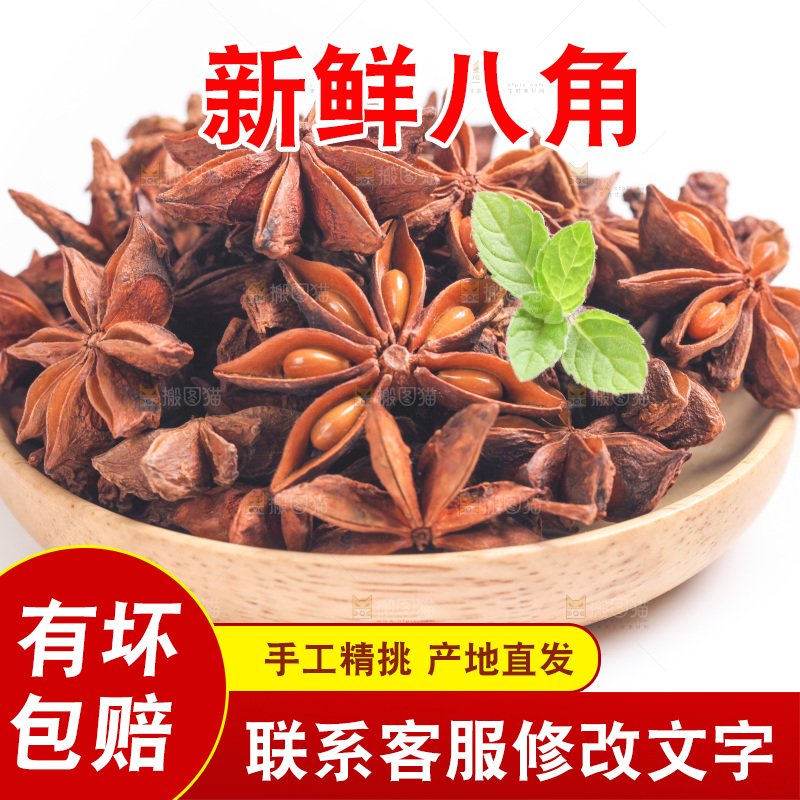 广西八角放在白底上