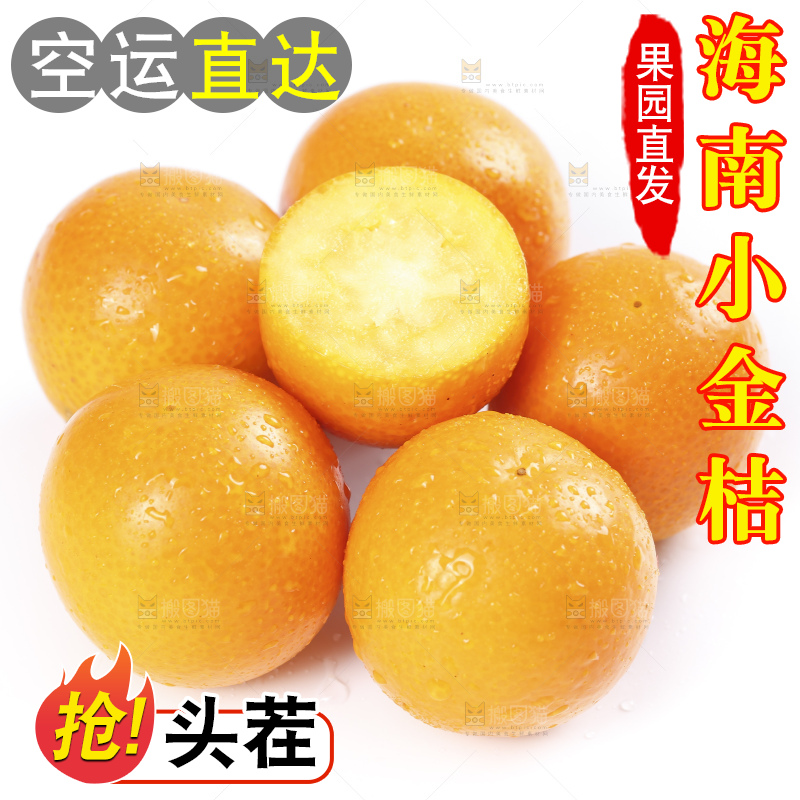 白底上摆放着新鲜金橘