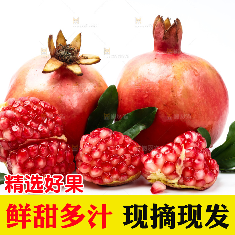 白底上放着突尼斯软籽石榴