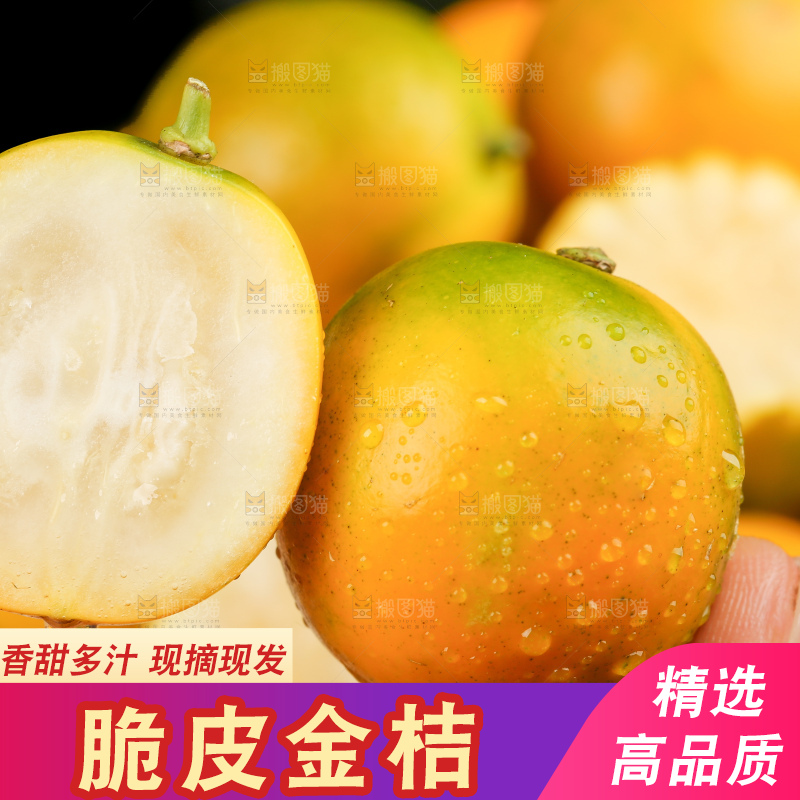 手里拿着新鲜金桔