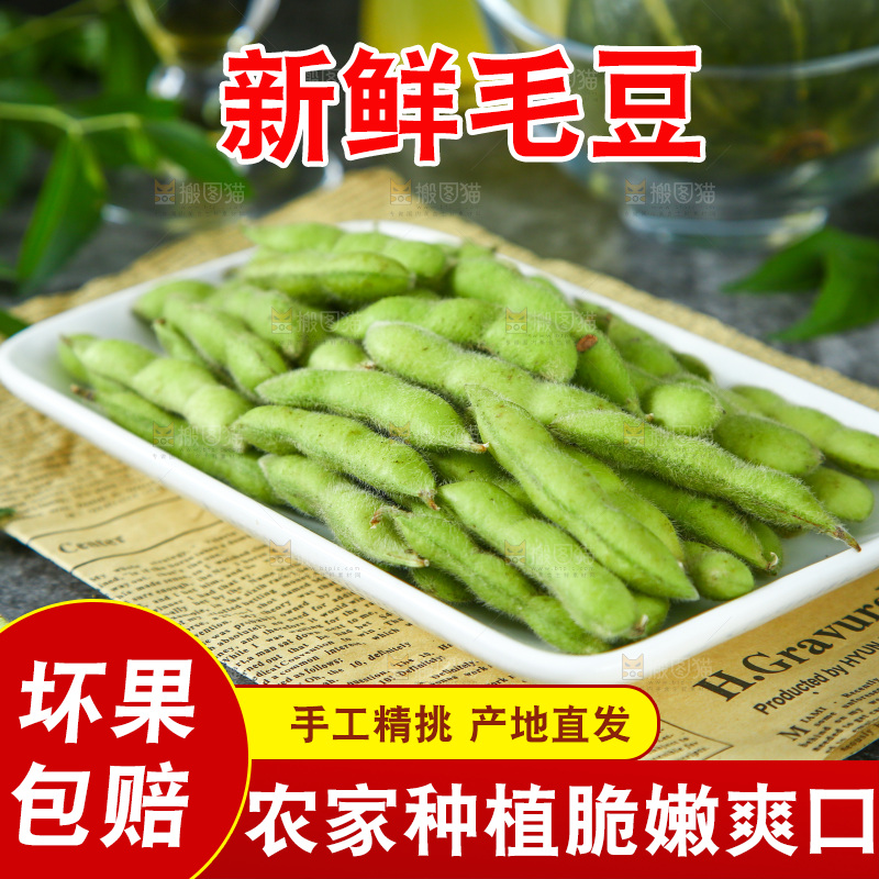 石板上放着一盘毛豆
