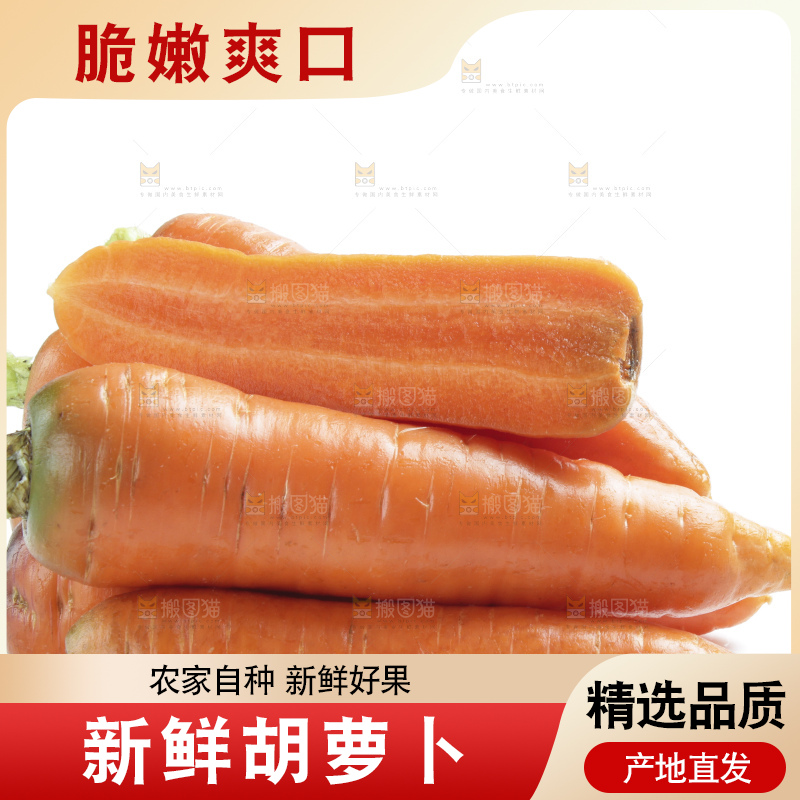 白底上的胡萝卜