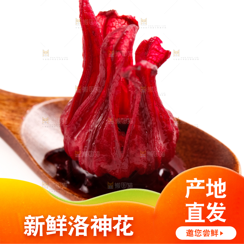 白底上放着玫瑰茄