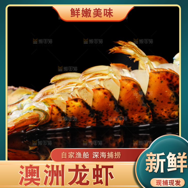 黑底上放着波士顿龙虾