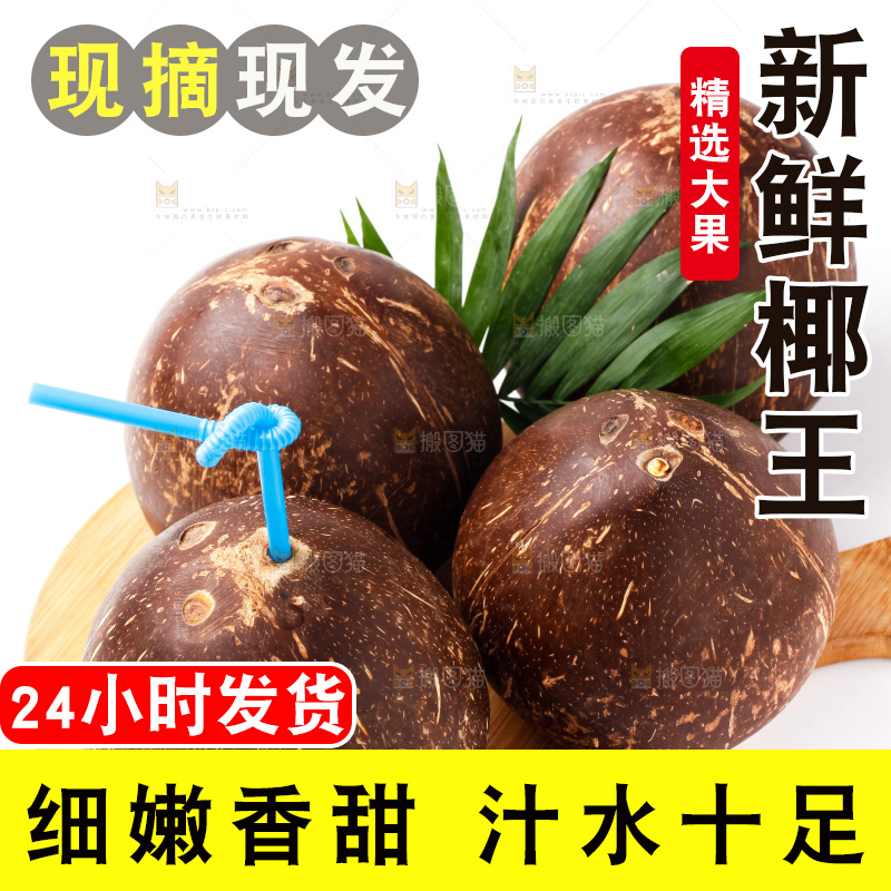 白底上放着椰王