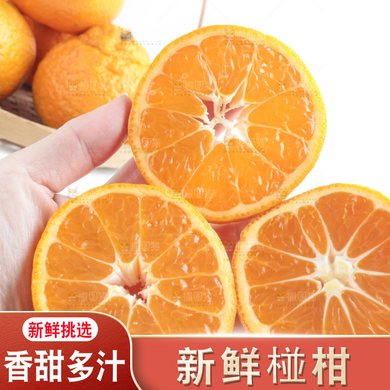 手里拿着新鲜椪柑