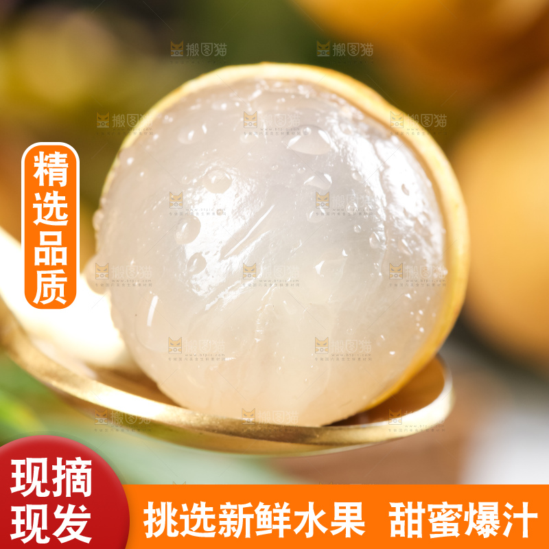 勺子里装着龙眼果肉