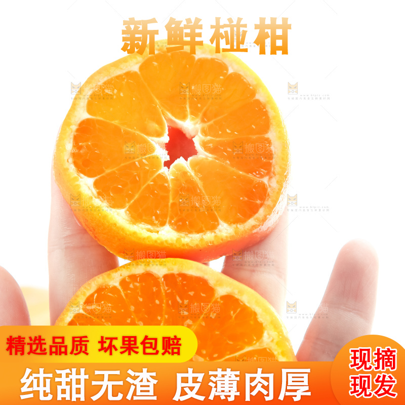 白底上摆放着椪柑橘
