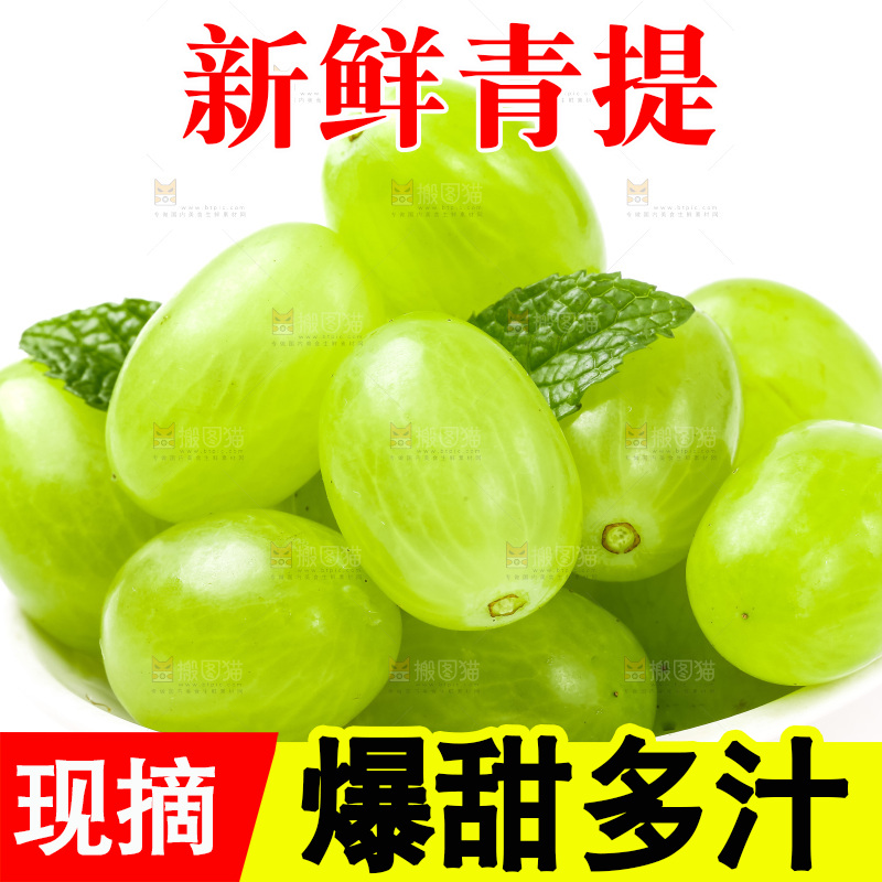 白底上的青提