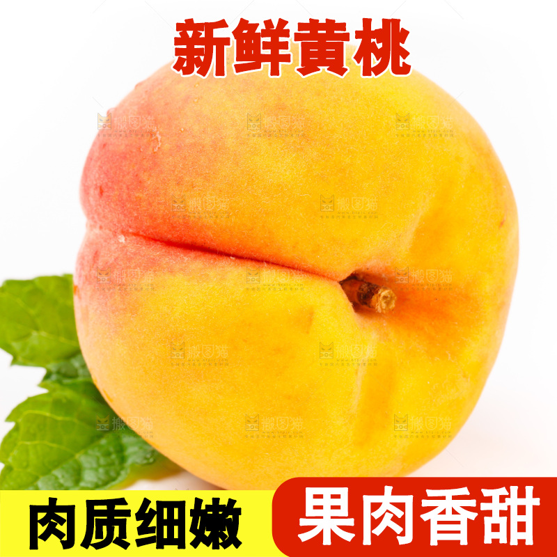 白底上的黄桃