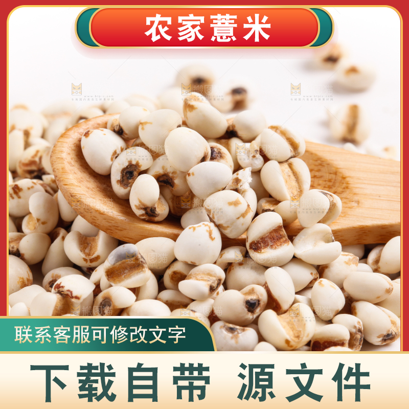 勺子里装着薏米