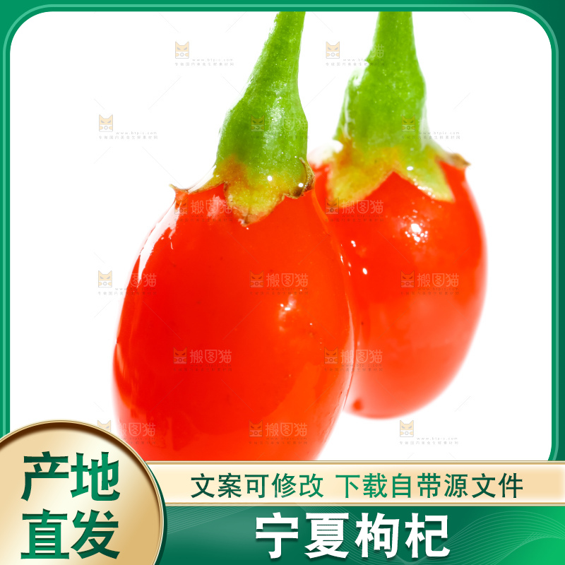 白底上放着枸杞