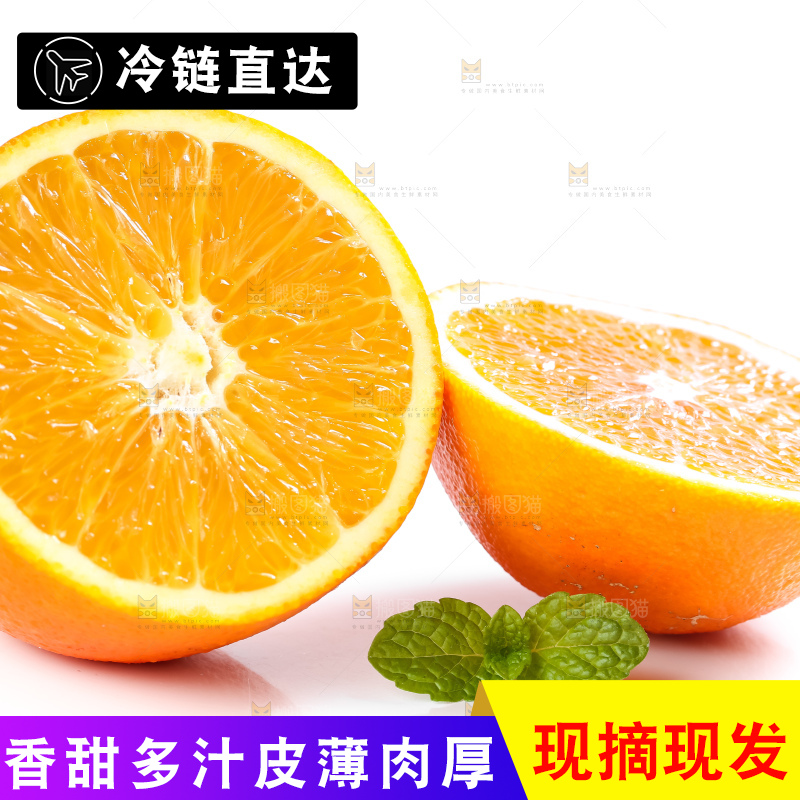 白底上的高山甜橙