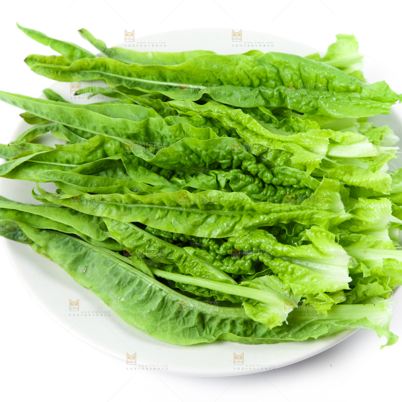 白底上放着莴笋叶子