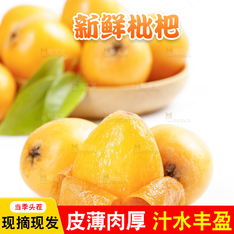 白底上的米易枇杷