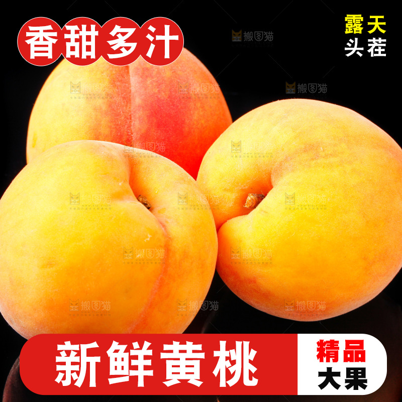 黑底上放着山东黄桃