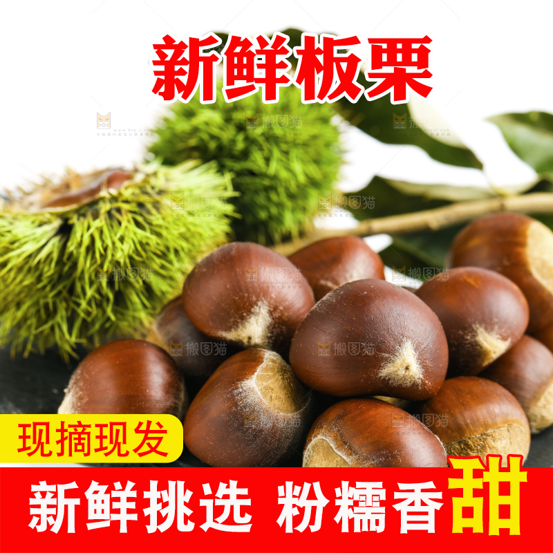 石板上放着迁西板栗